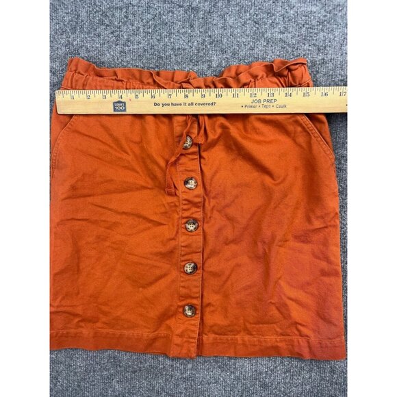 Toad & Co Skirt Women's Small Orange Button Up Drawstring Pockets Straight - Picture 4 of 8